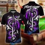 BlueJose Billiards 8 Ball Dragon Sword Personalized Name, Team Name Unisex Shirt (4 Colors)