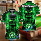 BlueJose Billiards 8 Ball Skull Hellfire Rage Personalized Name, Team Name Unisex Shirt (4 Colors)