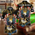 BlueJose Billiards Ball 8 American Eagle Glory Wings Customized Name, Team Name 3D Shirt