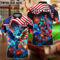 BlueJose Billiards 8 Ball Patriotic American Flag Statue of Liberty Eagle Fireworks Personalized Shirt