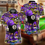 BlueJose Billiards Ball 8 Master Graffiti Style Personalized Name Shirt (4 Colors)