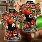 BlueJose Billiards Ball 8 Master Graffiti Style Personalized Name Shirt (4 Colors)