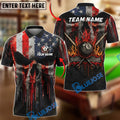 BlueJose Billiards Melt Grunge American Flag Skull 8 Ball Flames Design Personalized Shirt