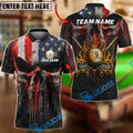 BlueJose Billiards Melt Grunge American Flag Skull 9 Ball Flames Design Personalized Shirt