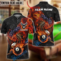 BlueJose Billiards Patriotic Flaming Eagle 8 Ball Pool Personalized Shirt