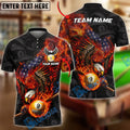 BlueJose Billiards Patriotic Flaming Eagle 9 Ball Pool Personalized Shirt