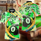 BlueJose Billiards 8-Ball Leopard Splash Paint Personalized Name, Team Name Unisex Shirt (6 Colors)
