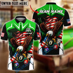 BlueJose Billiards 8 Ball Eagle USA Flag Personalized Name, Team Name Unisex Shirt (4 Colors)