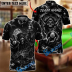 BlueJose Billiards 8 Ball Haunted Grim Reaper Personalized Name Shirt (6 Colors)