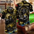 BlueJose Billiards 8 Ball Haunted Grim Reaper Personalized Name Shirt (6 Colors)