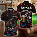 BlueJose Billiards Ball 8 Death Skeleton & Beer Personalized Shirt (6 Colors)