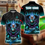 BlueJose Billiards Ball 8 Eagle Dragon Personalized Name & Team Name Shirt (4 Colors)