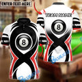 BlueJose Billiards 8 Ball Athletic Racing Speed Lines Personalized Name Shirt (4 Colors)