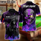 BlueJose Billiards 8 ball & 9 Ball Ghostly Hooded Reaper Skull Hustler Personalized Name Shirt (4 Colors)