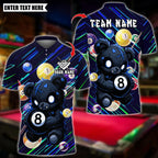 BlueJose Billiards Scary Teddy Bear With 8 Ball Design Personalized Name Shirt (4 Colors)