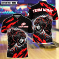 BlueJose Billiards Flaming Angry Black Panther 8 Ball Design Personalized Name Shirt (4 Colors)