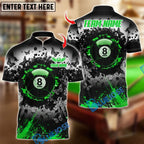 BlueJose Billiards Butterfly 8 Ball Pool Crack Design Personalized Name Shirt (4 Colors)