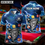 BlueJose Billiards Funny Muscle Tornado Billiards Ball Design Personalized Name Shirt (4 Colors)