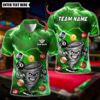 BlueJose Billiards Funny Muscle Tornado Billiards Ball Design Personalized Name Shirt (4 Colors)