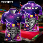 BlueJose Billiards Funny Muscle Tornado Billiards Ball Design Personalized Name Shirt (4 Colors)
