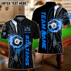 BlueJose Billiards Ball 8 Fire Broken Glass Personalized Shirt (4 Colors) For Kids