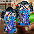 BlueJose Billiards 8 Ball 420 Bad Boy Teddy Personalized Name Shirt (4 Colors)