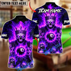 BlueJose Billiards 8 Ball Skeleton King Personalized Name Shirt (4 Colors)