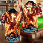 BlueJose Billiards Ball 8 Death & Rebirth Phoenix Customized Name, Team Name 3D Shirt (4 Colors)