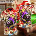 BlueJose Billiards 8-Ball Electro Flame Customized Name, Team Name 3D Shirt (4 Colors)