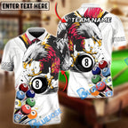 BlueJose Billiards 8-Ball Eagle Strike Customized Name, Team Name 3D Shirt (4 Colors)