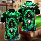 BlueJose Billiards 8-Ball Shadow Reaper Customized Name, Team Name 3D Shirt (4 Colors)