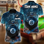 BlueJose Billiards Spider Widow of the 8 Ball Customized Name, Team Name 3D Shirt (6 Colors)