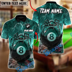 BlueJose Billiards Spider Widow of the 8 Ball Customized Name, Team Name 3D Shirt (6 Colors)