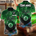 BlueJose Billiards Spider Widow of the 8 Ball Customized Name, Team Name 3D Shirt (6 Colors)
