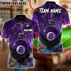 BlueJose Billiards Spider Widow of the 8 Ball Customized Name, Team Name 3D Shirt (6 Colors)