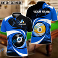 BlueJose Billiards 8 Ball & 9 Ball Stormeye Personalized Name, Team Name Unisex Shirt (6 Colors)
