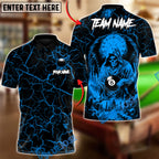 BlueJose Billiards 8 Ball Skull Game Over Time Customized Name, Team Name 3D Shirt (6 Colors)