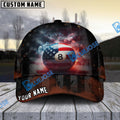 BlueJose Billiards Ball 8 Smoke American Flag Personalized Name Cap