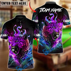 BlueJose Billiards Badass Neon Jaguar Biting 8-Ball Personalized Name Shirt (4 Colors)