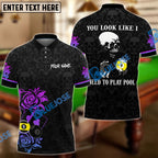 BlueJose Billiards Poker Skull Personalized Name Unisex Shirt (6 Colors)