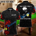 BlueJose Billiards Poker Skull Personalized Name Unisex Shirt (6 Colors)