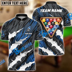 BlueJose Billiards Ball 8 Tearing Rack Personalized Name, Team Name Shirt (4 Colors)