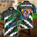 BlueJose Billiards Ball 8 Tearing Rack Personalized Name, Team Name Shirt (4 Colors)
