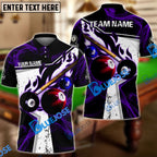 BlueJose Billiards Ball 8 Dark Flame Stroke Personalized Shirt (6 Colors) For Kids