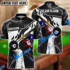 BlueJose Billiards Ball 8 Dark Flame Stroke Personalized Shirt (6 Colors) For Kids