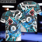 BlueJose Billiards Ball 8 Grunge Shark Personalized Name Shirt (4 Colors)