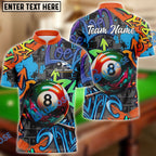 BlueJose Billiards Ball 8 Graffiti Street Personalized Name Shirt (4 Colors)