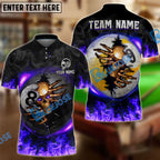 BlueJose Billiards Ball 8 And 9 Fire Skull Crack Personalized Name, Team Name Unisex Shirt (6 Colors)