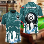 BlueJose Billiards Ball 8 Colorful Paint Personalized Name Shirt (4 Colors)