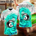 BlueJose Billiards 8-Ball Dragon Dominion Customized Name, Team Name 3D Shirt (6 Colors)
